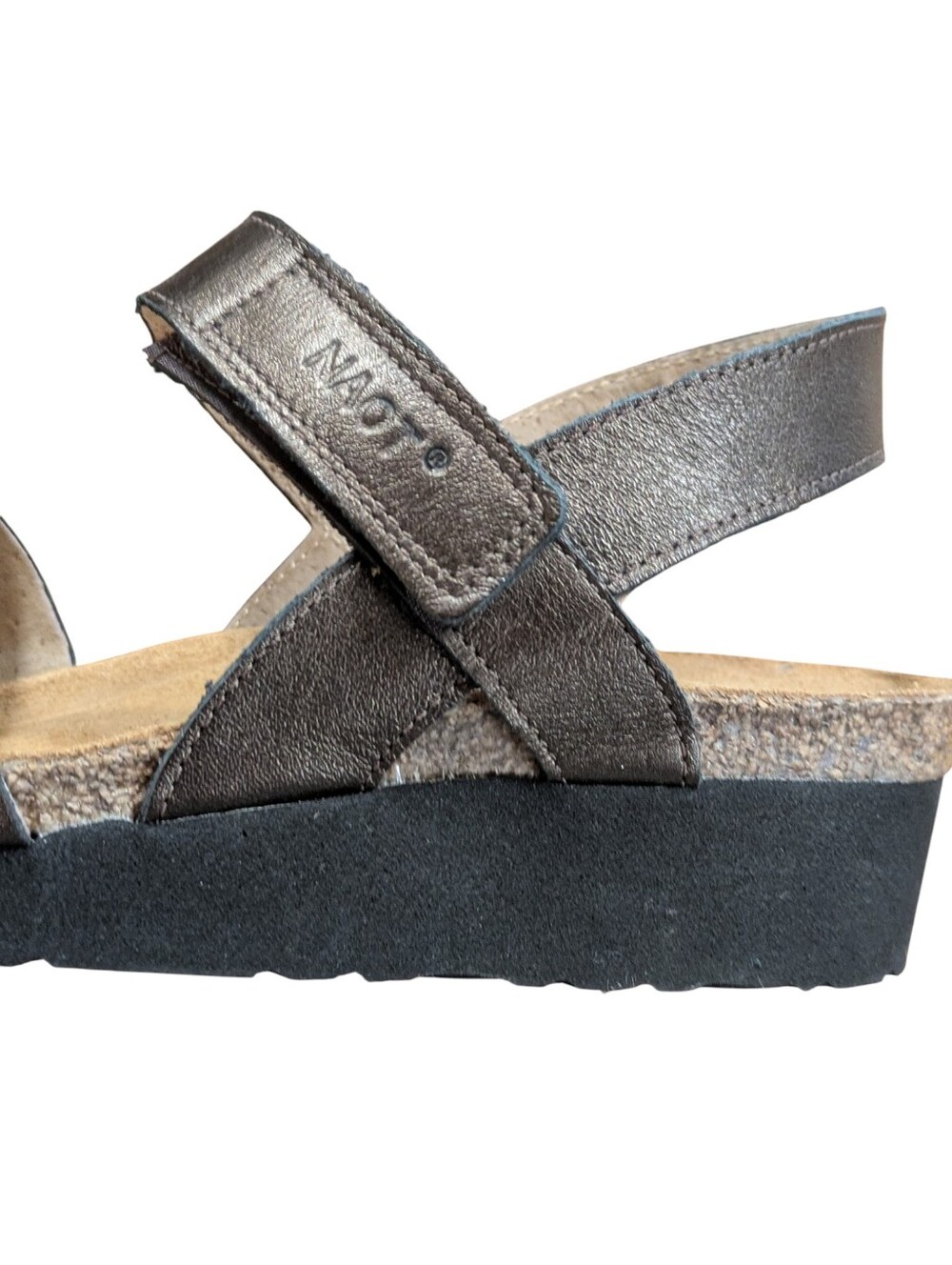 Naot Kayla Wedge Sandal Brown Metallic Leather Size 37 - Picture 9 of 13